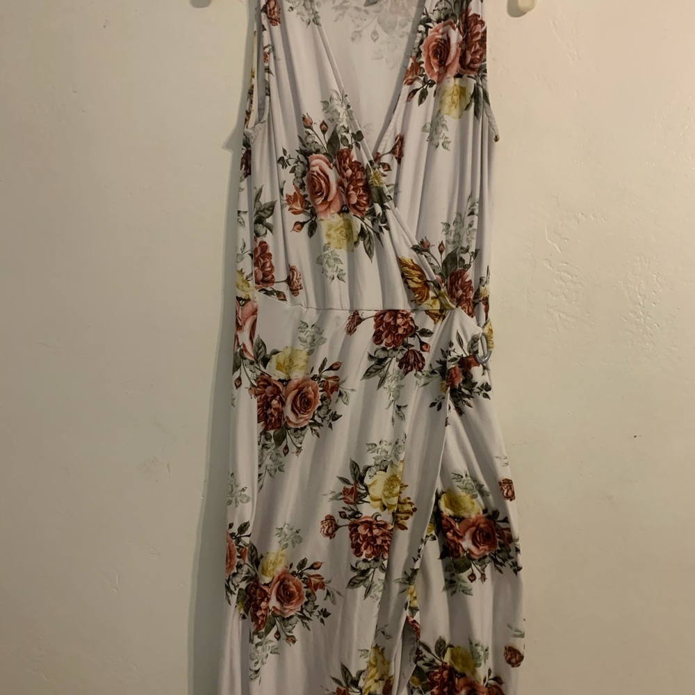 Floral faux wrap dress